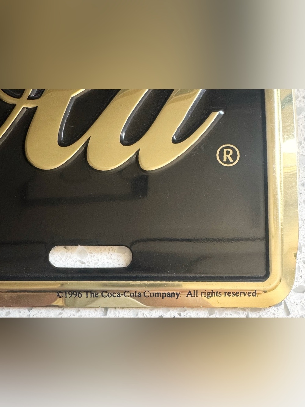 Coca-Cola Black Gold Novelty Collectible License Plate Sign Metal - Picture 3 of 5
